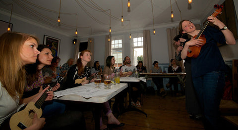 Ukulele class group lesson